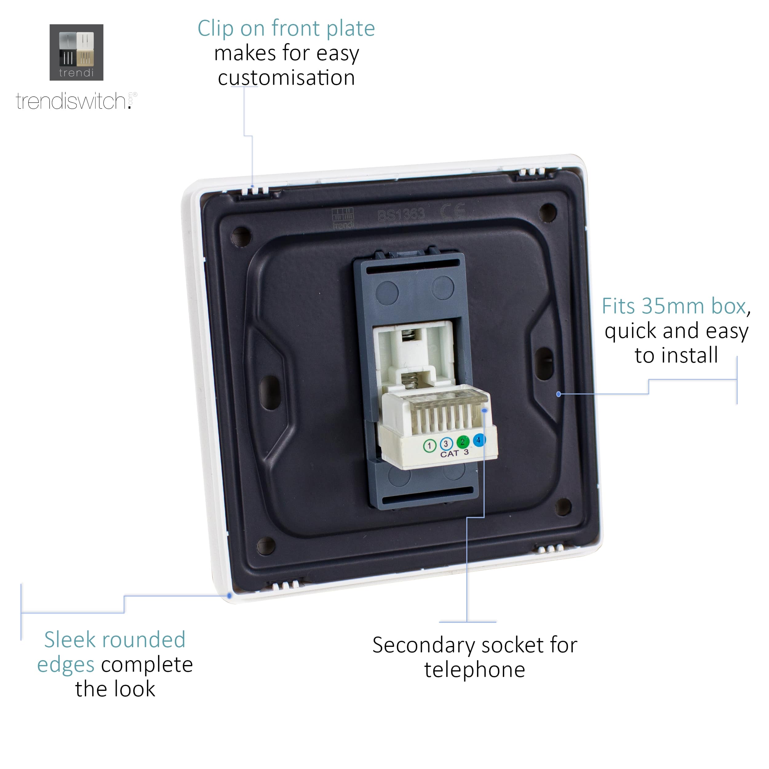 Dark Brown Wiring Accessories Trendi Decorative Screwless